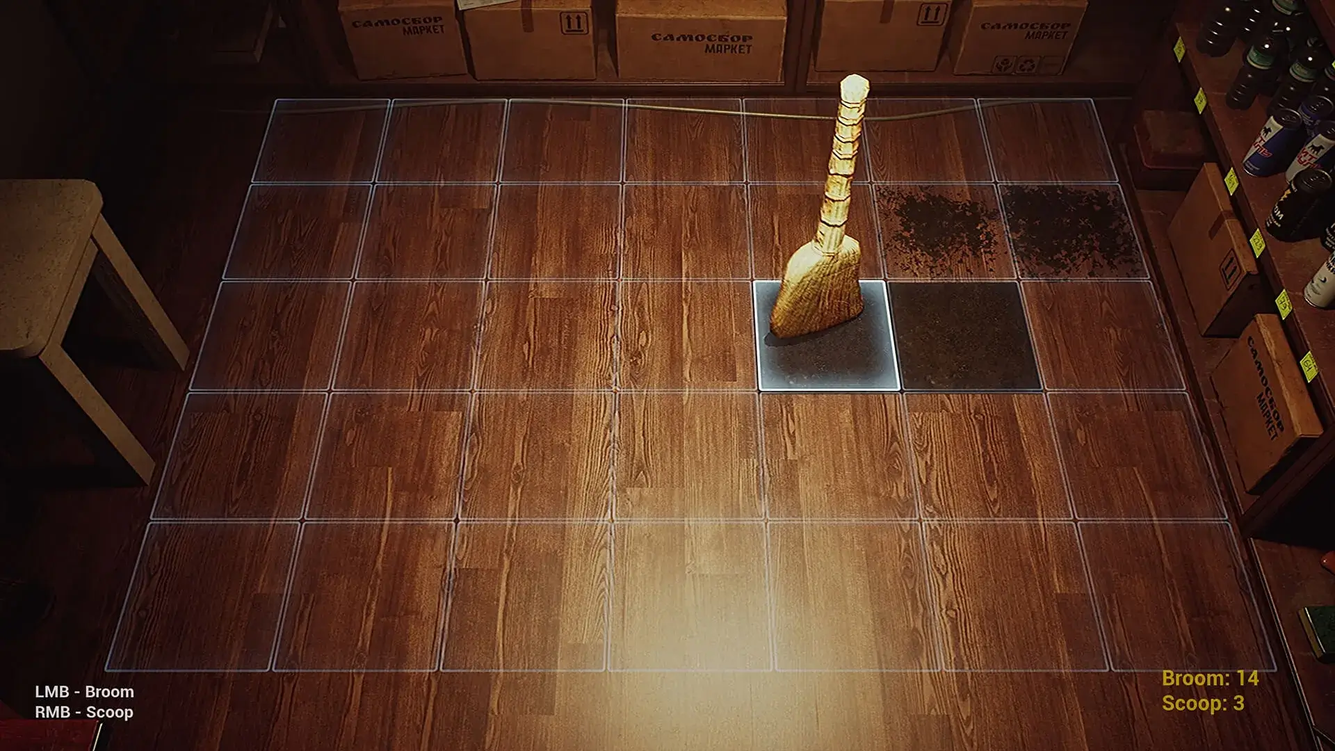 Floor cleaning mini game